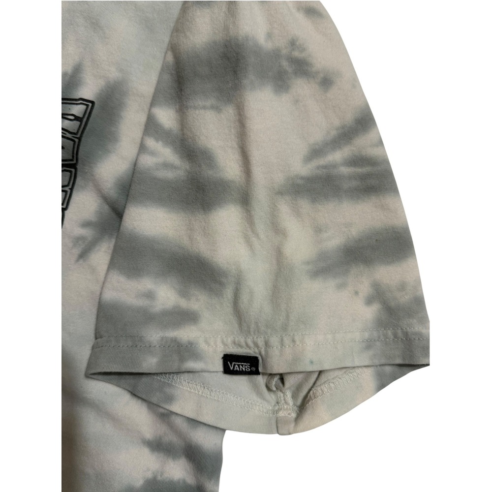 Vans Mens Tie Dye Skull Peace Sign Graphic T-Shirt Grey White Large - Picture 6 of 6
